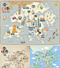 扁平化清新香港旅游美食建筑文化海报地图插画 EPS矢量设计素材-淘宝网