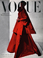 a-vogue-cover-of-a-woman-wearing-a-red-horst-p-horst.jpg (669×900)