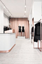 Helle Flou designed the interior for the new clothing shop Ann-L in Holbæk, Denmark. Photos by Kristine Funch.