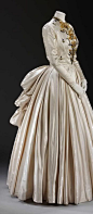 Evening dress (robe de gala). Jacques Fath (1912-54). Paris 1948 spring/summer. Silk satin, embroidered by Rébé with sequins and beads. 1947-1957 The Golden Age of Couture: Paris & London (V&A Exhibit) worn to the Théâtre de l'Opéra during the off