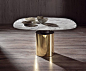 MODERN FURNITURE | gold and marble dining table | bocadolobo.com/ #luxuryfurniture #designfurniture:: 