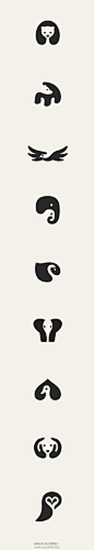 格鲁吉亚设计师George Bokhua的作品－负形动物标志  。。。如果他画草图，可以想见其数量。。。 #采集大赛# #logo#