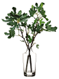 A charming faux interpretation of fig branches in a simple glass vase.