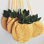 Pineapple bag Crossbody Bag Pine apple Crochet Bag by OwlNightMare