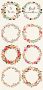 Watercolor flower DIY pack Vol.3 : 85 PNG(300dpi) hand drawn watercolor graphic elements