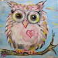 'Baby Pink Hoot Owl' by Blue Sea Paint Shop