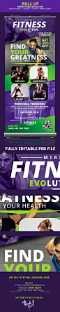 Fitness Evolution Roll-up Banners  - Signage Print Templates