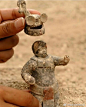 危地马拉国立博物馆藏：在危地马拉发掘的玛雅时期拳击手雕像 ​​​​