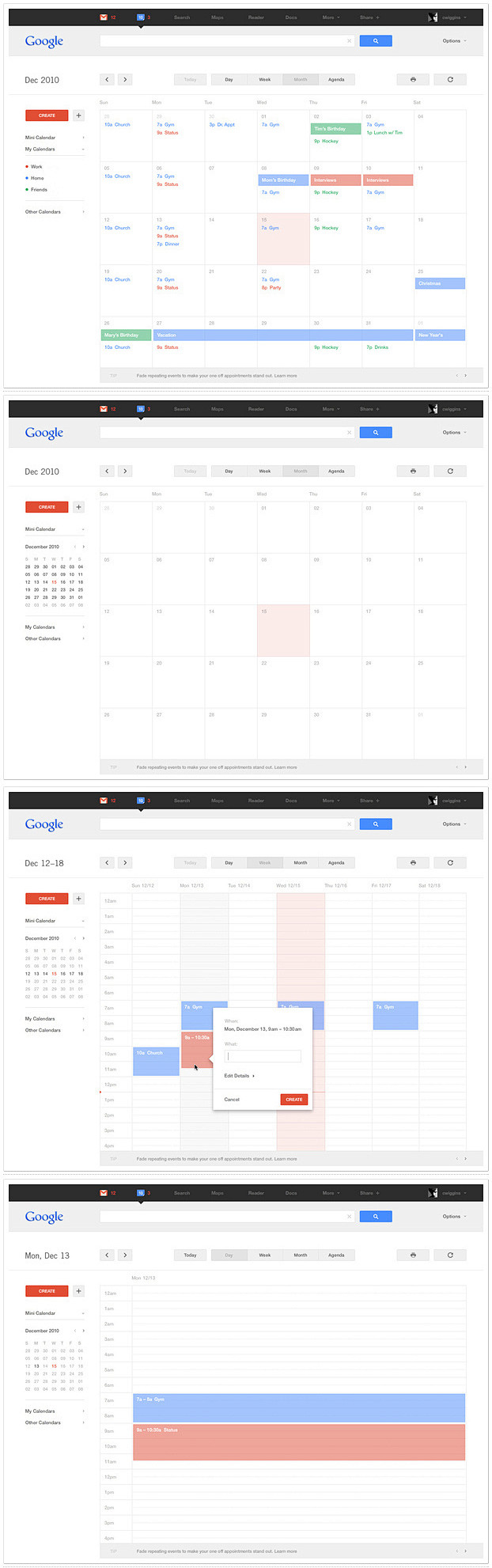 【谷歌产品的重设】系统日历 排班设计 采...