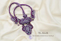 Purple madness! Soutache necklace : Purple madness! necklace has been made in the soutache technique in beautiful purple and grey colours. The materials used to create it are the highest