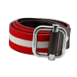 Gucci Red/White Canvas Leather Trim Belt 