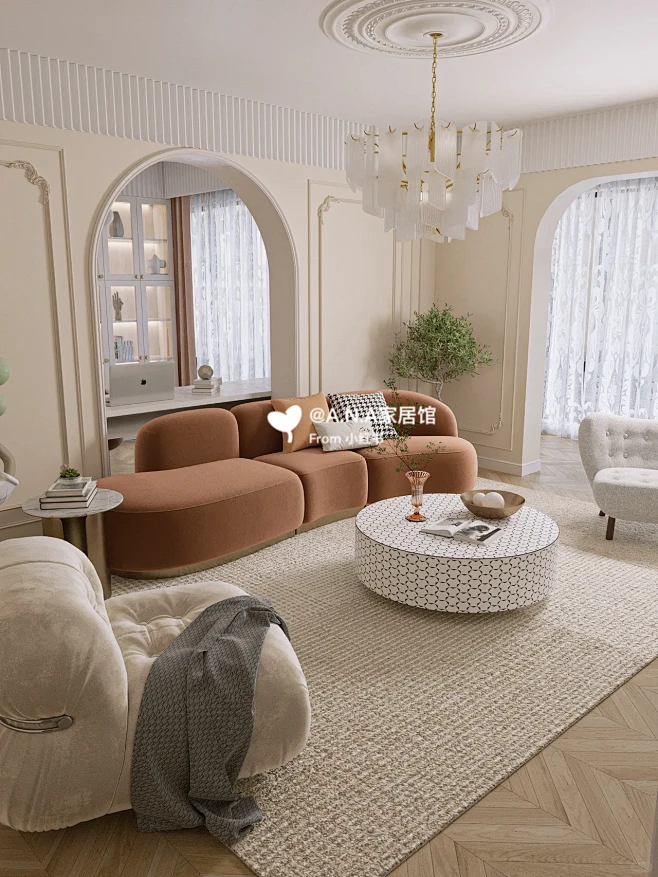 法式轻奢客厅装修✨散发着高级感的魅力