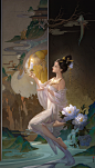 General 1920x3380 women artwork fantasy art fantasy girl brunette candles dress white dress flowers