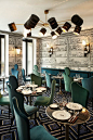 The restaurant, Le Gauche Cavier, at Paris's Hotel Montana has a Russian-inspired menu and chairs by Maison Darré. (Photo: Alexandre Bailhache)