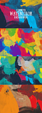 色彩缤纷的水彩背景纹理素材 Colorful Watercolor Backgrounds【jpg】_背景底纹_乐分享素材网_psd素材_平面素材_png素材_免费素材_素材共享平台