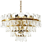 Large Kalmar Chandelier Pendant Light, Brass and Glass, 1970 1