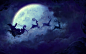 General 2560x1600 Christmas moon Christmas sleigh sleigh santa Santa Claus reindeer clouds