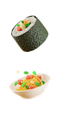 三维Blender模型食物立体寿司面条图标icon素材源文件：
