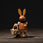 德国原产Christian Ulbricht木质手工复活节拎篮子的兔子 