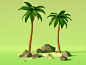 Low Poly Summer Trees (Palm)