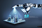 科技智能 机器人 城市建筑 未来科技概念PSD源_平面设计_模库(51Mockup)