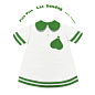 懒周日原创「Pita Pita Bula Bula」绿色条纹学院风复古连衣裙 设计 新款 2013