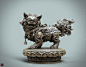 A lion statue(Bronze version ), Zhelong Xu : Designed，sculpted，rendered by myself.No Uv set,Textured with label functions of Keyshot.<br/>To simulate China classical-style bronze antique. But this one is original and there is no such sculpture in hi