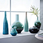 Faceted Porcelain Vases