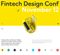 Fintech Desing Conf 2020 : UI, UX and Motion for a large online conference. Design teams from modern banks talked about design systems, branding, design management, UX research, and other modern product design topics