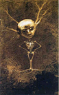 法国奥迪隆·雷东(Odilon Redon)油画作品
奥迪隆·雷东(Odilon Redon,1840--1916)被德尼比作"画坛的乌拉梅"。雷东在美学上主张发挥想象而不依靠视觉印象。19世纪70年代末他开始创作石版画，共创作了近200幅，总标题为《在梦中》。法国作家于斯曼称雷东的画是"病和狂的梦幻曲"。