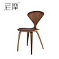 Nimo尼摩 北欧实木椅子简约个性线条设计师餐椅创意休闲收腰椅-tmall.com天猫