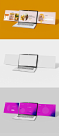 UI屏幕设计笔记本电脑样机 (PSD)