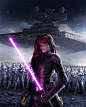 Another really cool Mara Jade illustration, this is great inspiration for a kind of "black ops" character with Jedi/Sith training: 