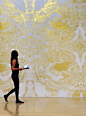 statement wall/large art/gold paint