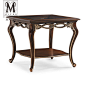 慕妃高端定制家具法式美式新古典实木雕花咖啡桌边桌边几CP121