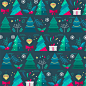 圣诞树 礼盒 挂饰 红果 圣诞元素图片 可爱图案插图插画设计AI ti367a14301