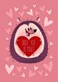 Valentine's Day Card : Hedgehog Valentine's Day Card