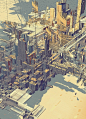 强烈风格的城市建筑插画 – Atelier Olschinsky_阿漆七