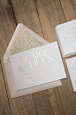 Foil  - Formal Rose Gold Wedding Invitations - SAMPLE (Blaire): 