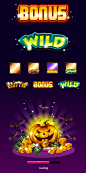 SLOT Halloween Machine • GUI design : iPad Game GUI Design • Slot Halloween Machine + Icon Design for an iPad slot game.