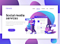 2018扁平化流行配色Web登录网页模版 Flat Modern design of wesite template :