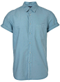 英国代购topman2012夏新款英伦男士纯色短袖衬衫衬衣1208