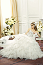 val stefani fall 2014 strapless ball gown wedding dress d8074 front view sit