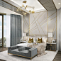 A CGI of a master bedroom that we produced for a Mayfair development.