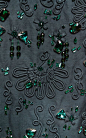 Bottle Green Embroidered Mikado Dress by Rochas for Preorder on Moda Operandi