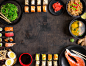 Sushi and japanese food on dark background by Elena Yeryomenko on 500px