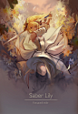 Fate/Grand Order Saber 同人图 插画 壁纸 | saber Lily | 半次元-第一中文COS绘画小说社区