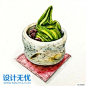 日式手绘美食料理插画JPG图片素材奶茶甜品小吃拉面菜单设计冰淇淋水彩抹茶
