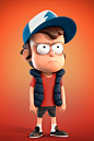 Dipper Pines, Yury Muzyrya :   A quick tribute to the "Gravity Falls" animated series hero Dipper Pines. I wanted to make him as close as possible to the original, with the exception of materials, perhaps.
  The character is fully animation read