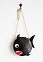 Piranha Your Request Bag by Kling - Black, Multi, Print, Quirky, Darling, Critters, Faux Leather, Nautical, Summer